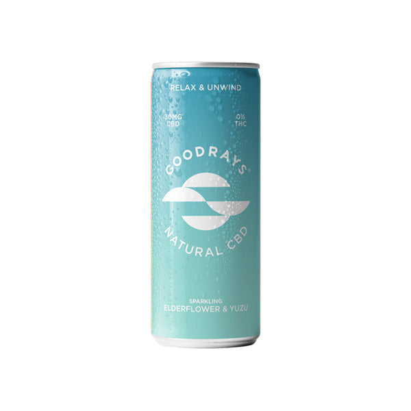 Goodrays 30mg CBD Elderflower & Yuzu Seltzer - 250ml