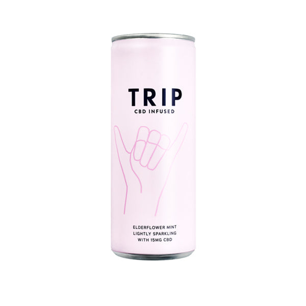 12 x TRIP 15mg CBD Infused Elderflower & Mint Drink - 250ml