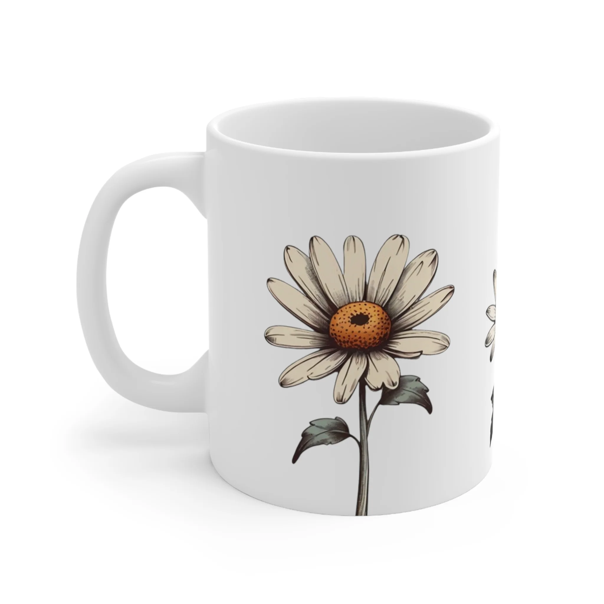 Daisy Flowers Mug - Ceramic Coffee Mug 11oz