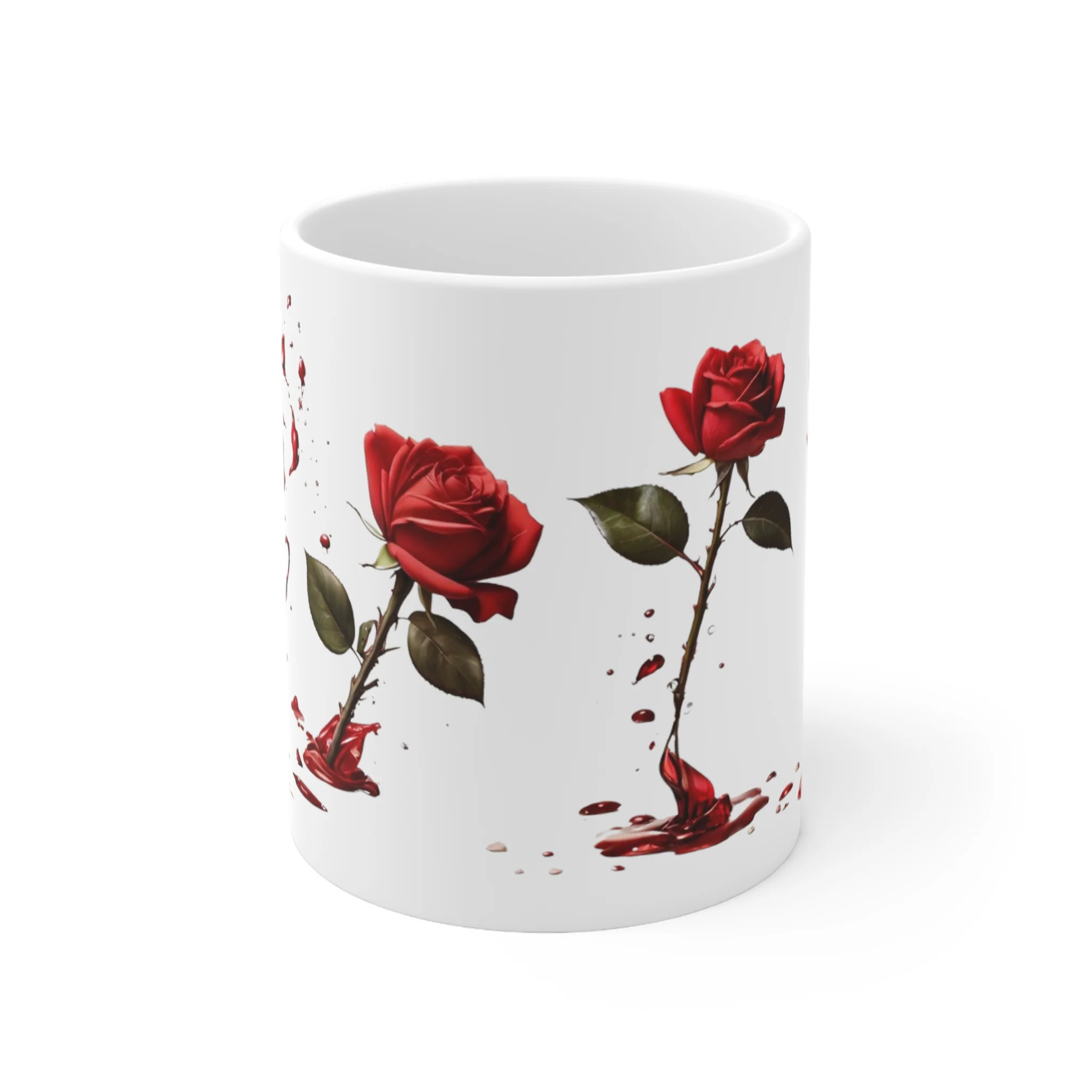 Bloody Rose Mug - Ceramic Coffee Mug 11oz