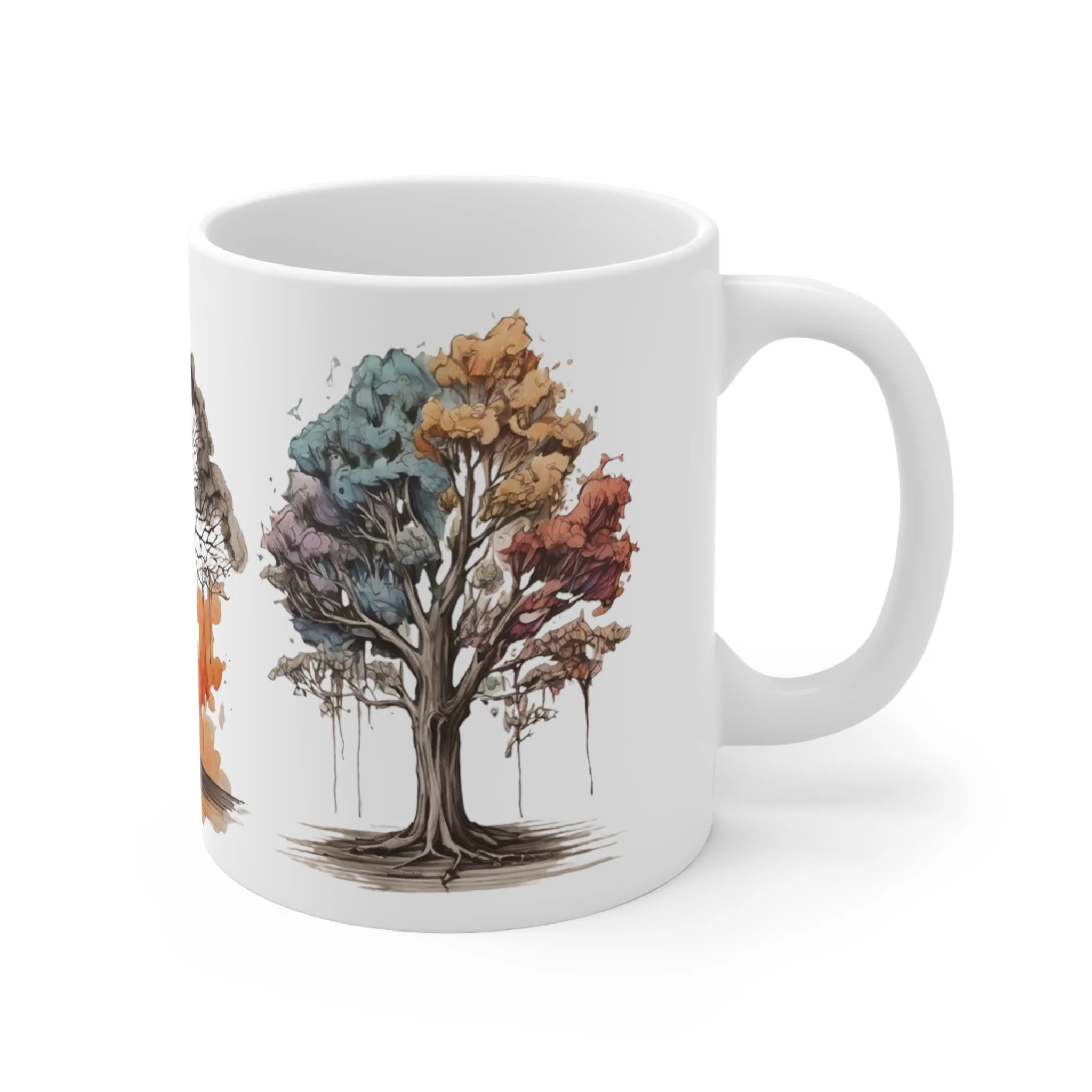 Trees Artwork Mug - Ceramic Coffee Mug 11oz