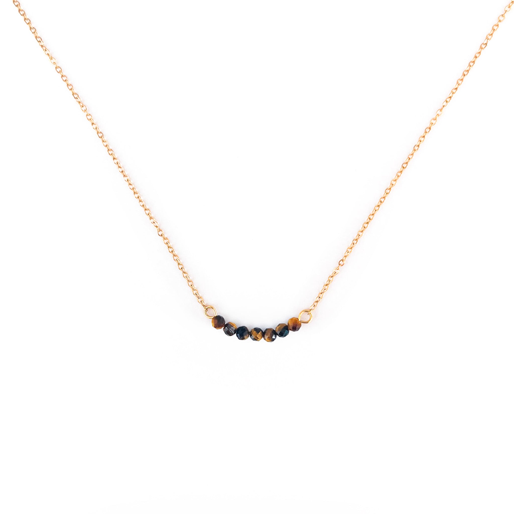 Collier multiple oeil-de-tigre