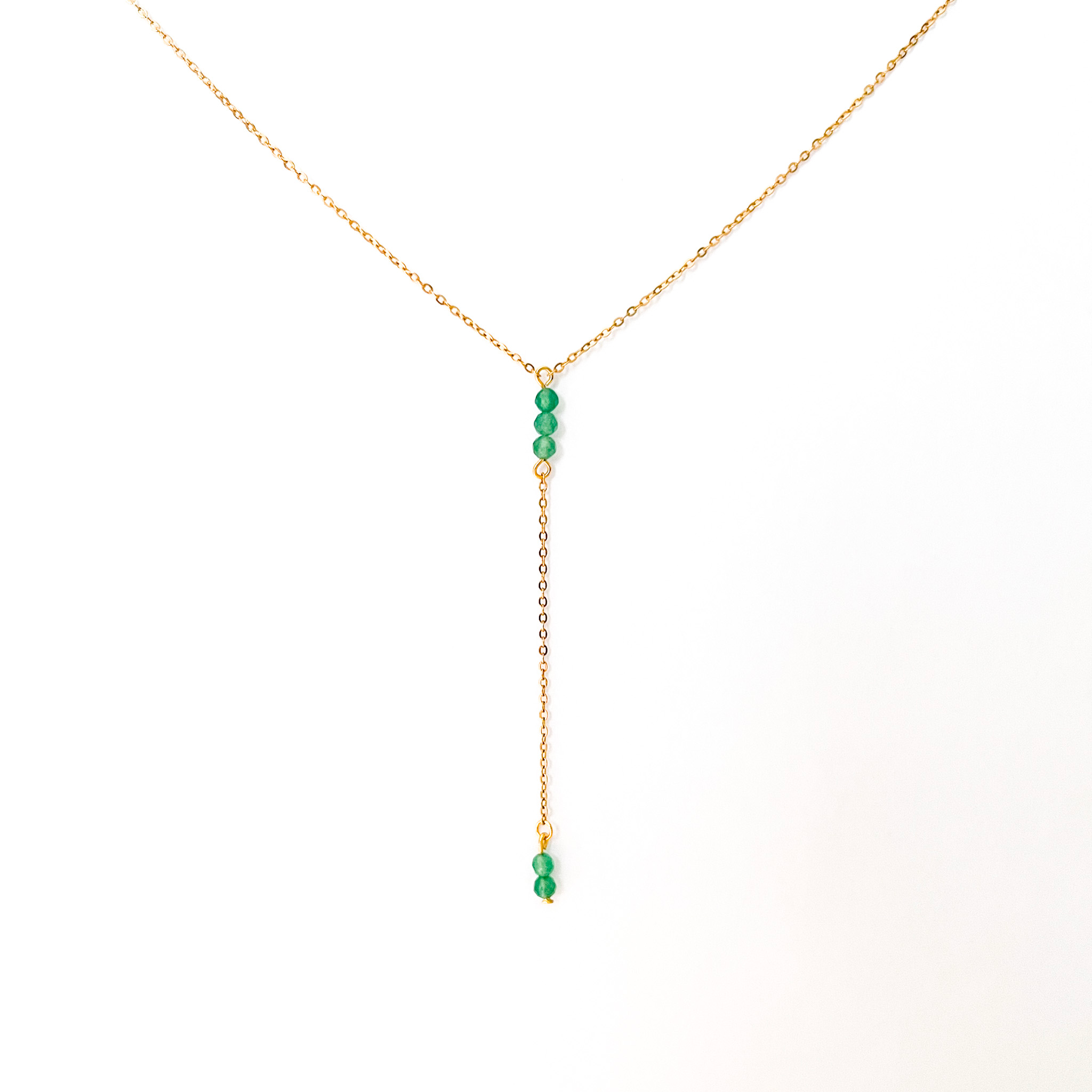 Collier pendant pierres Aventurine verte