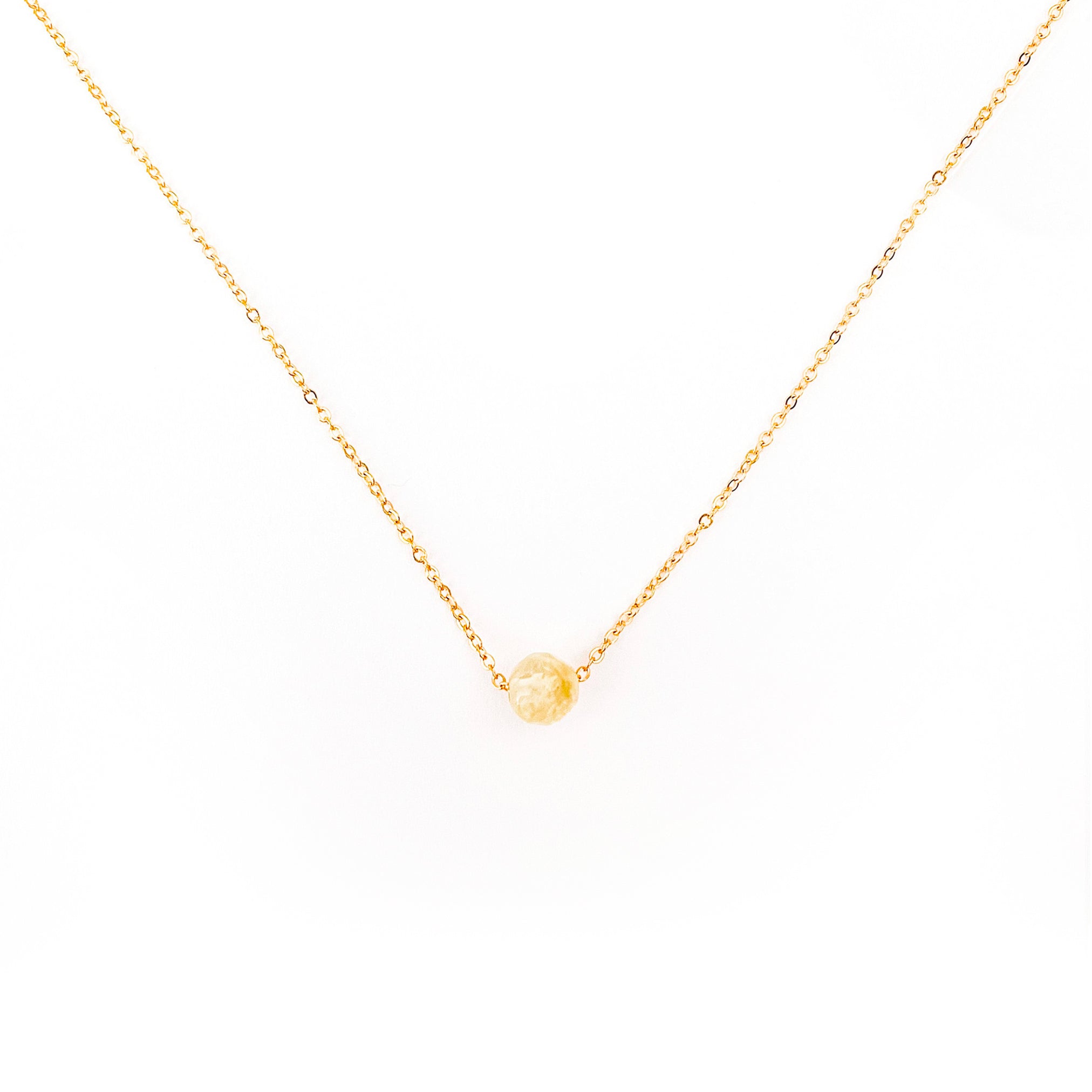 Collier pierre citrine jaune