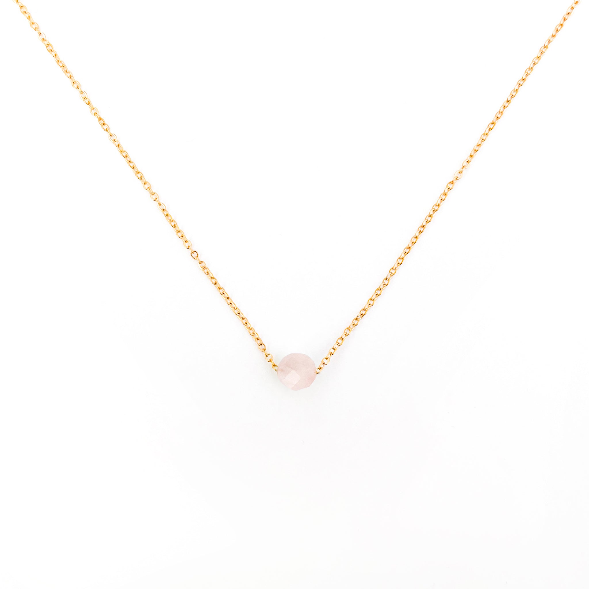 Collier pierre Quartz rose