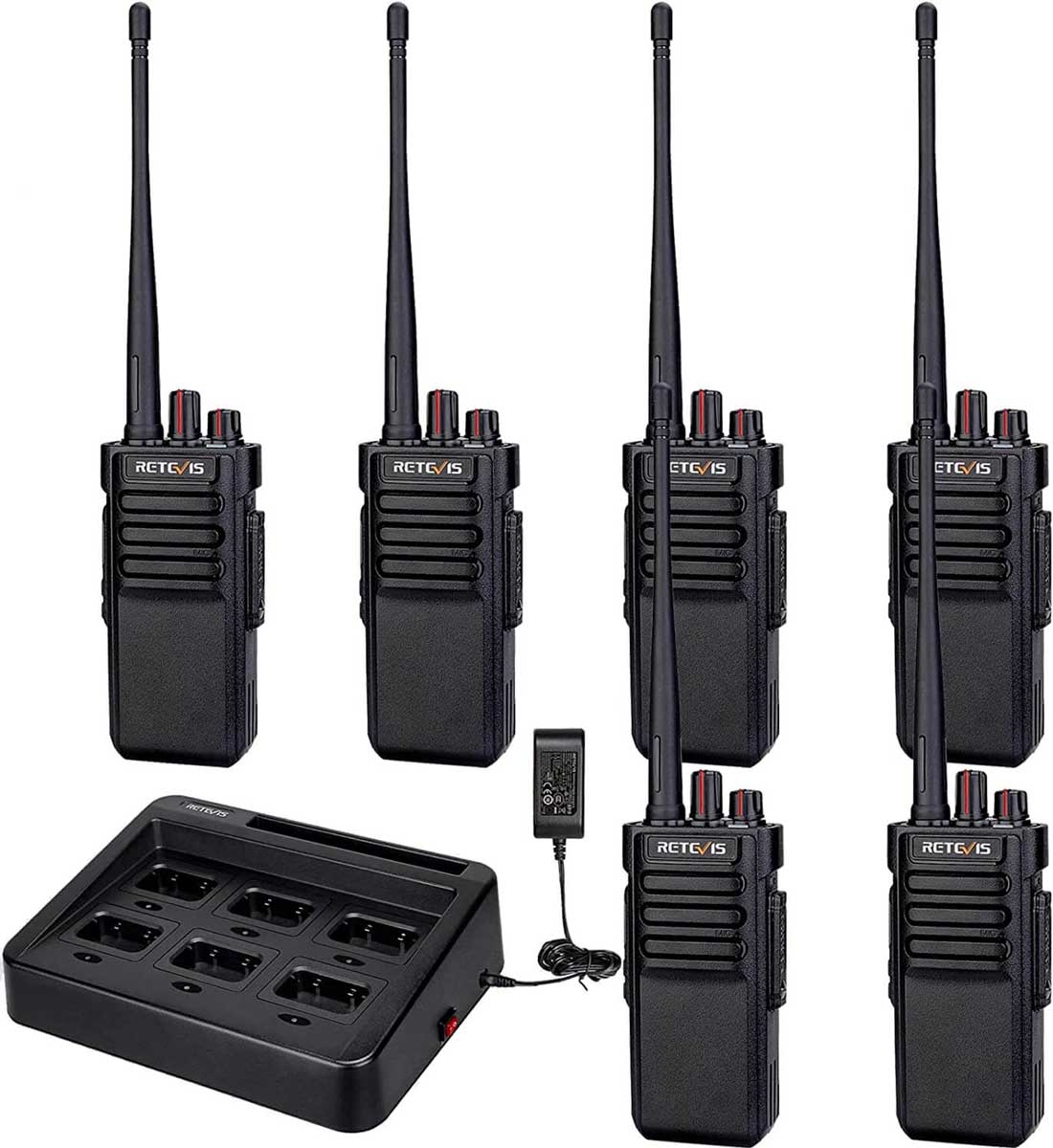 RT29 UHF Waterproof Walkie Talkies (6 Packs) with Multi-Unit Charger