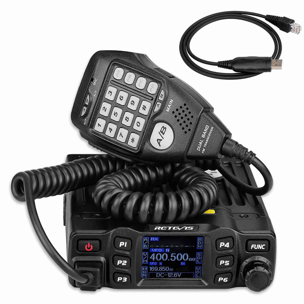 RT95 25W Dual Band HAM Mobile Radio With Program Cable