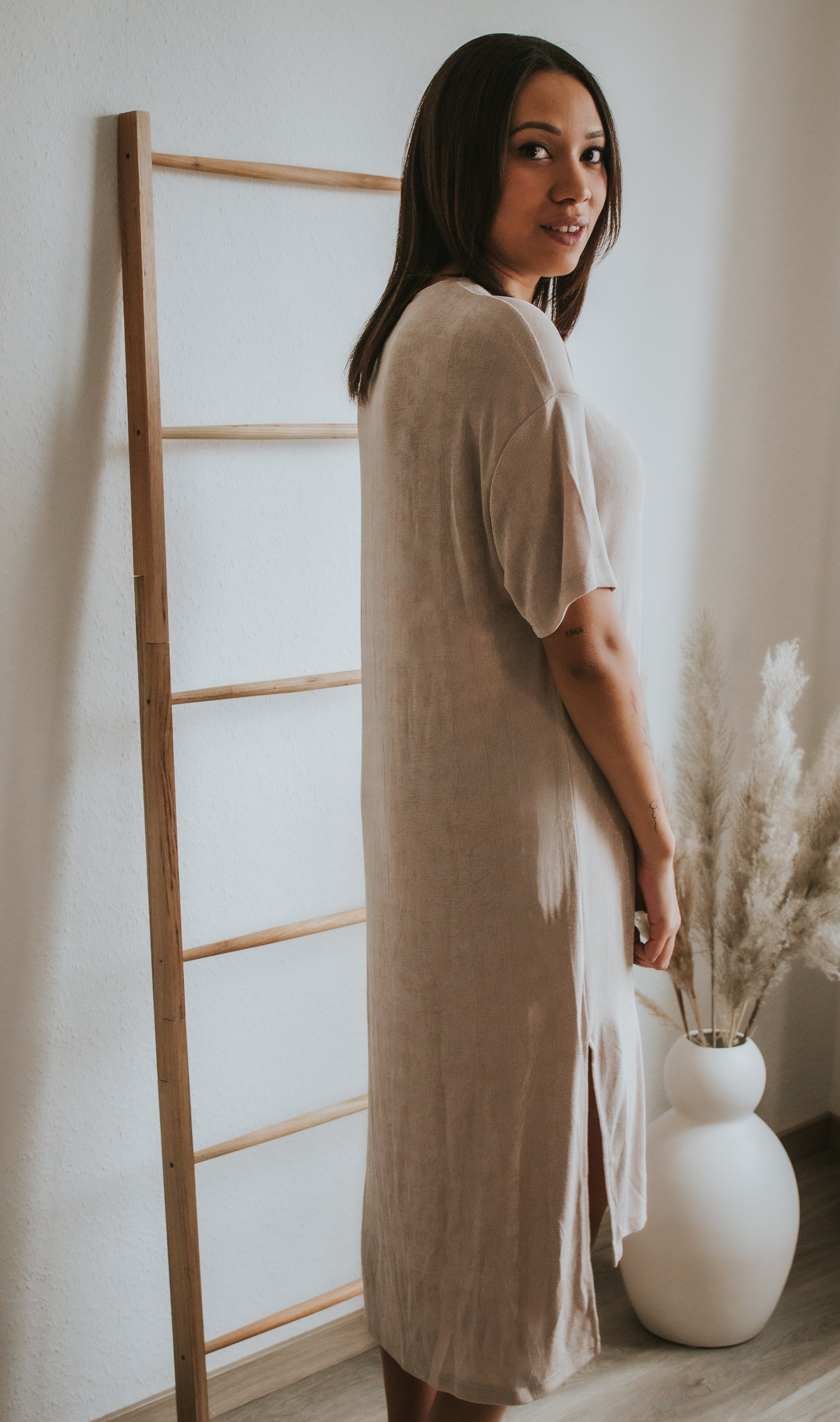 T-Shirt Kleid taupe