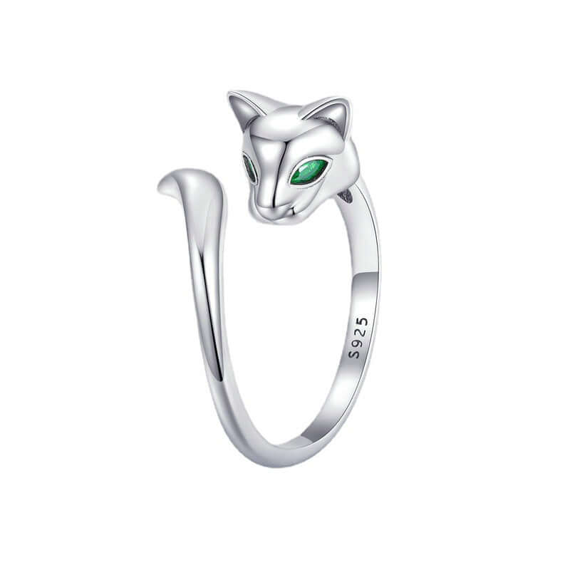 Fox Sterling Silver Open Adjustable Ring