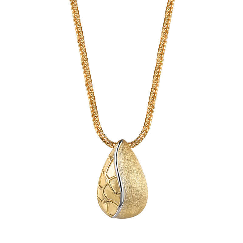 Asymmetric Teardrop Brushed Necklace