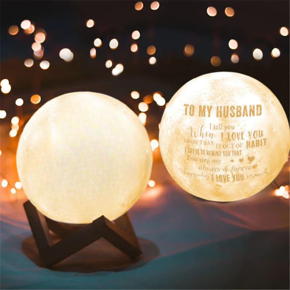 Anniversary Gifts Custom 3D Printing Photo Moon Lamp & Engraving Custom 3D Print Luna Light Painting Light
