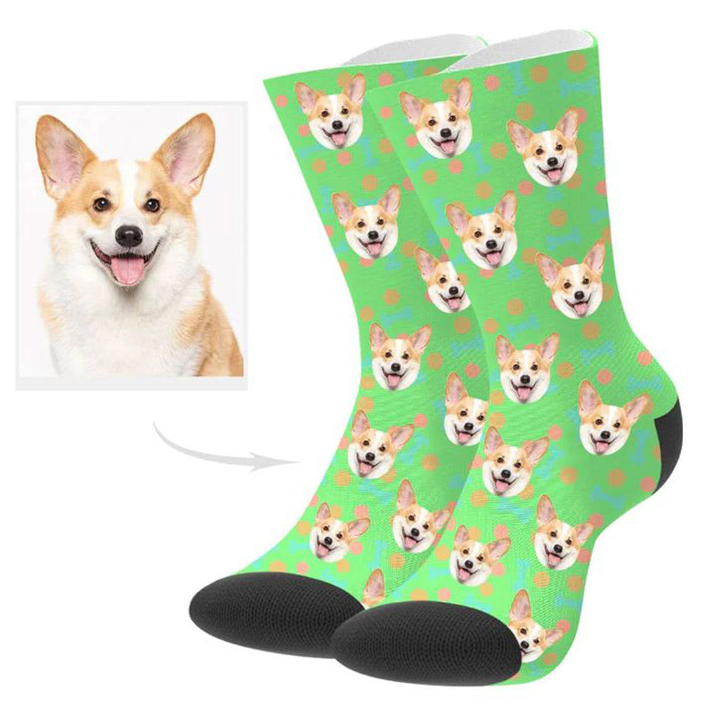 Custom Dog Face Funny Socks