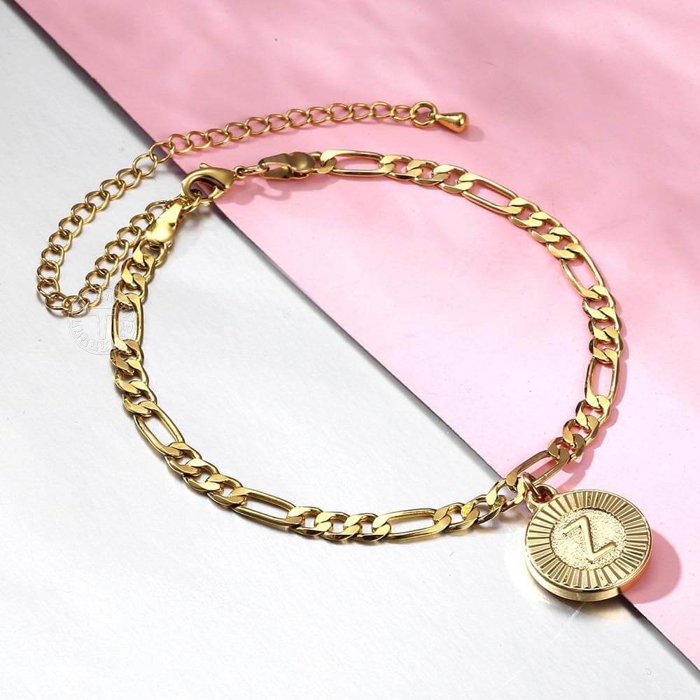 New Initial Letter Pendant Anklet Stainless Girls Fashion Jewelry Gift