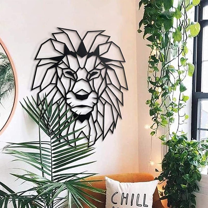 Metal lion head wall decoration