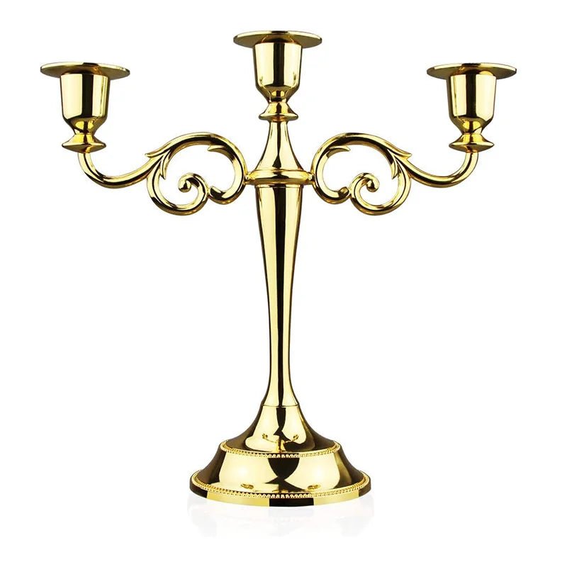 3 Candle Metal Candelabra