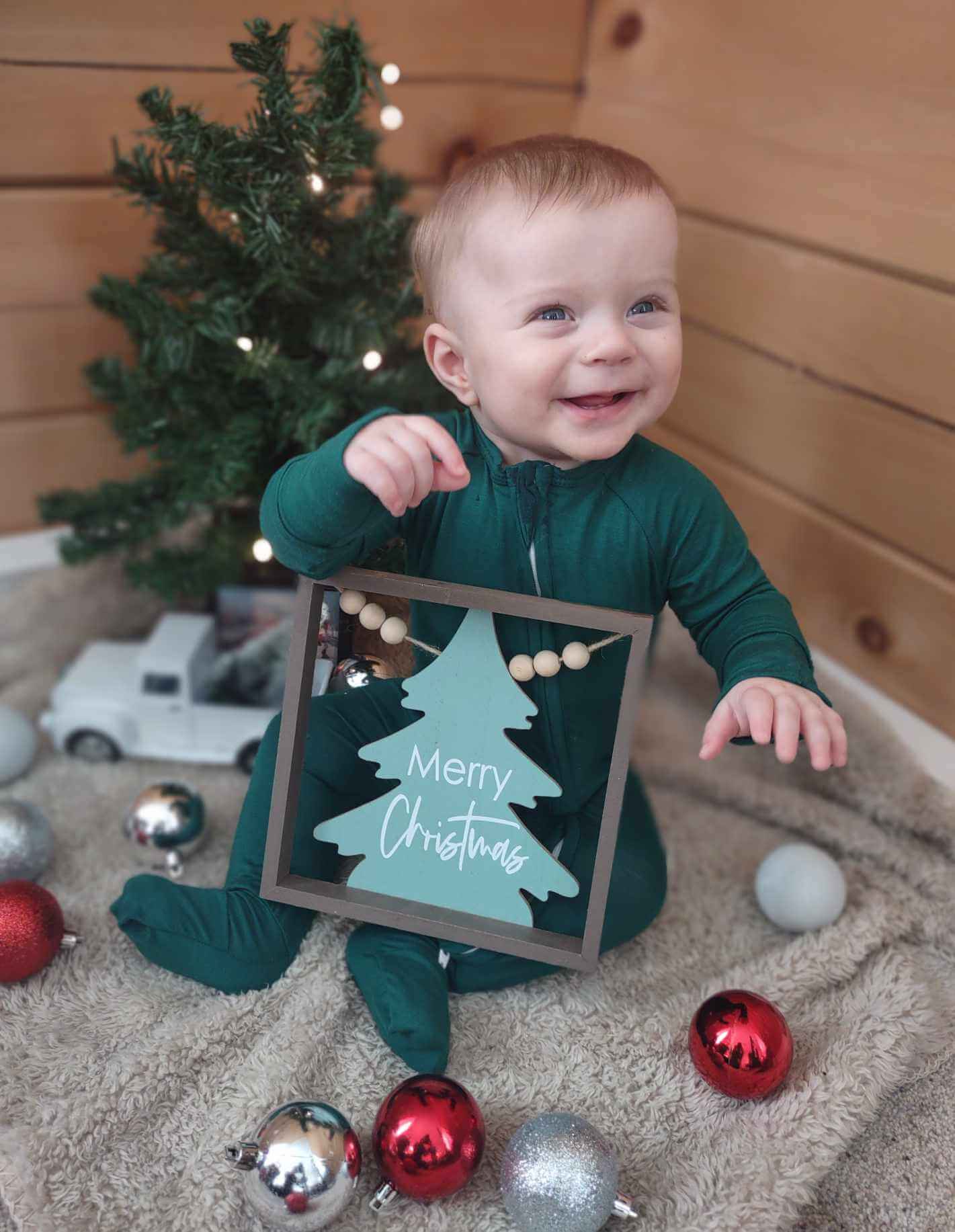 Basic Bamboo Zippie Pajamas - Evergreen with Envy