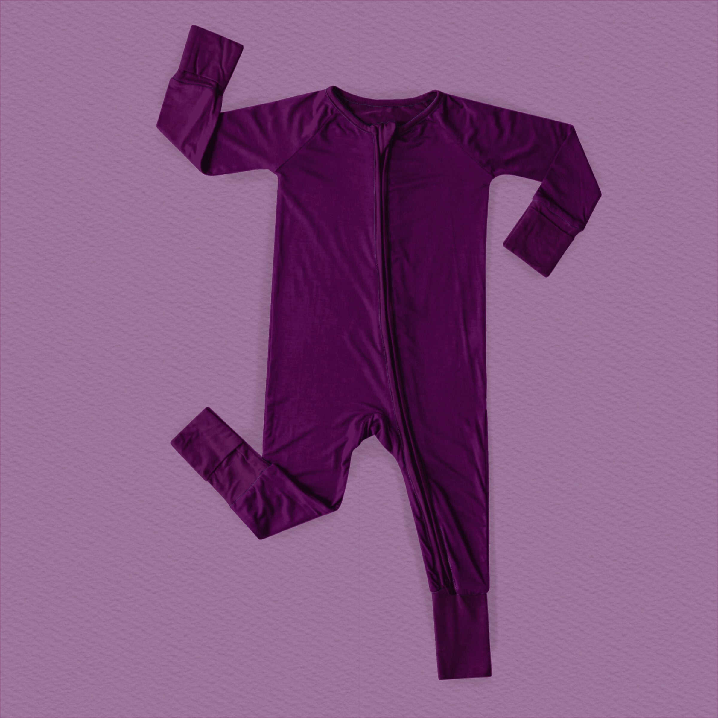 Basic Bamboo Zippie Pajamas - Grape Expectations