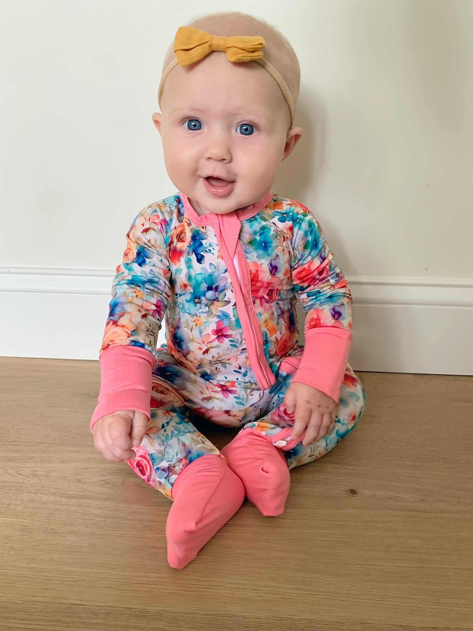 Seaside Blooms Bamboo Baby Pajamas