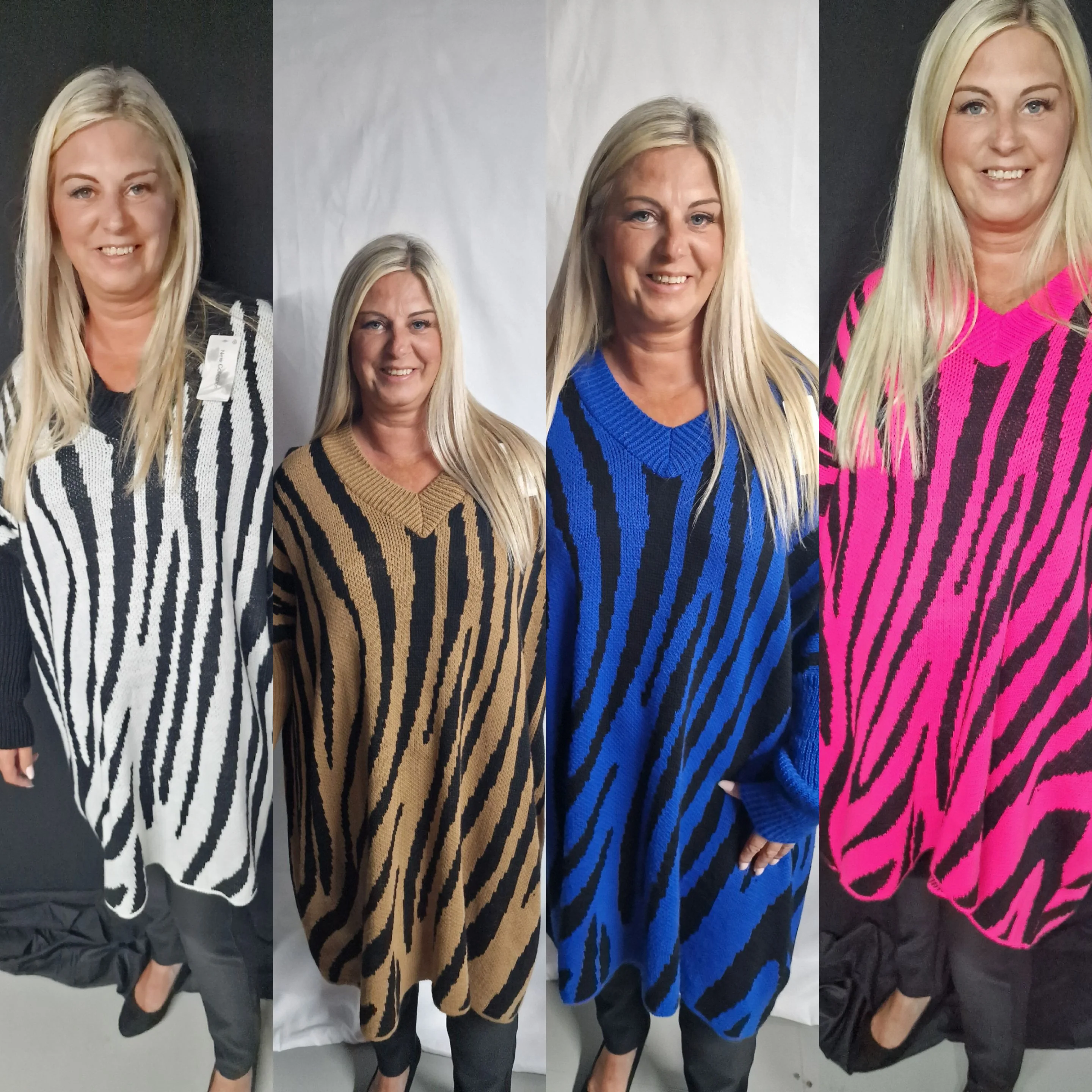 Curve Oversized Zebra Print Jumper Top - 4 colours