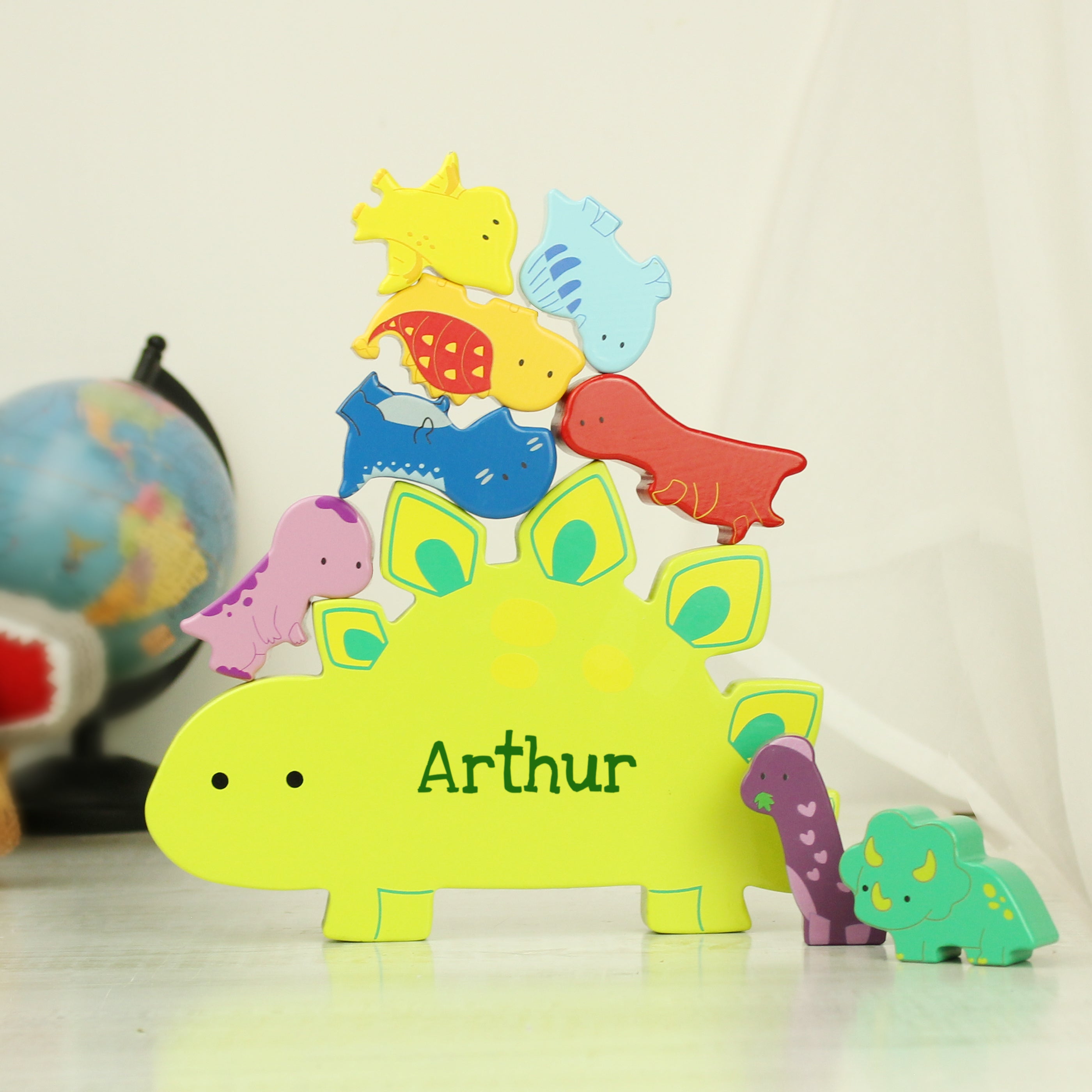 Personalised Wooden Dinosaur Stacker Toy