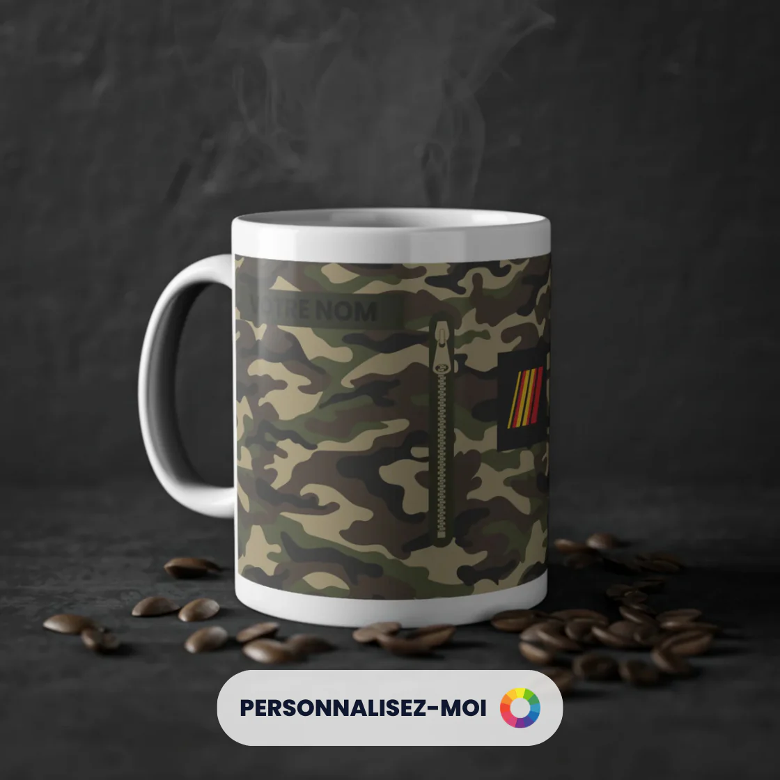 Mug Grade Personnalisable - Treillis Militaire des Troupes de Marine