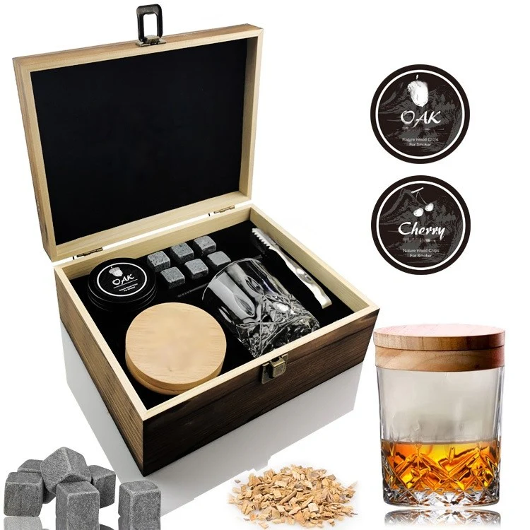 Wine Smoker Set with Wine Glass, Wood Chips, Smoker Top and Ice Stones