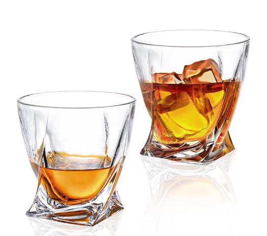 Whiskey Glass 300ML Lead-free Twisted Bottom Glass