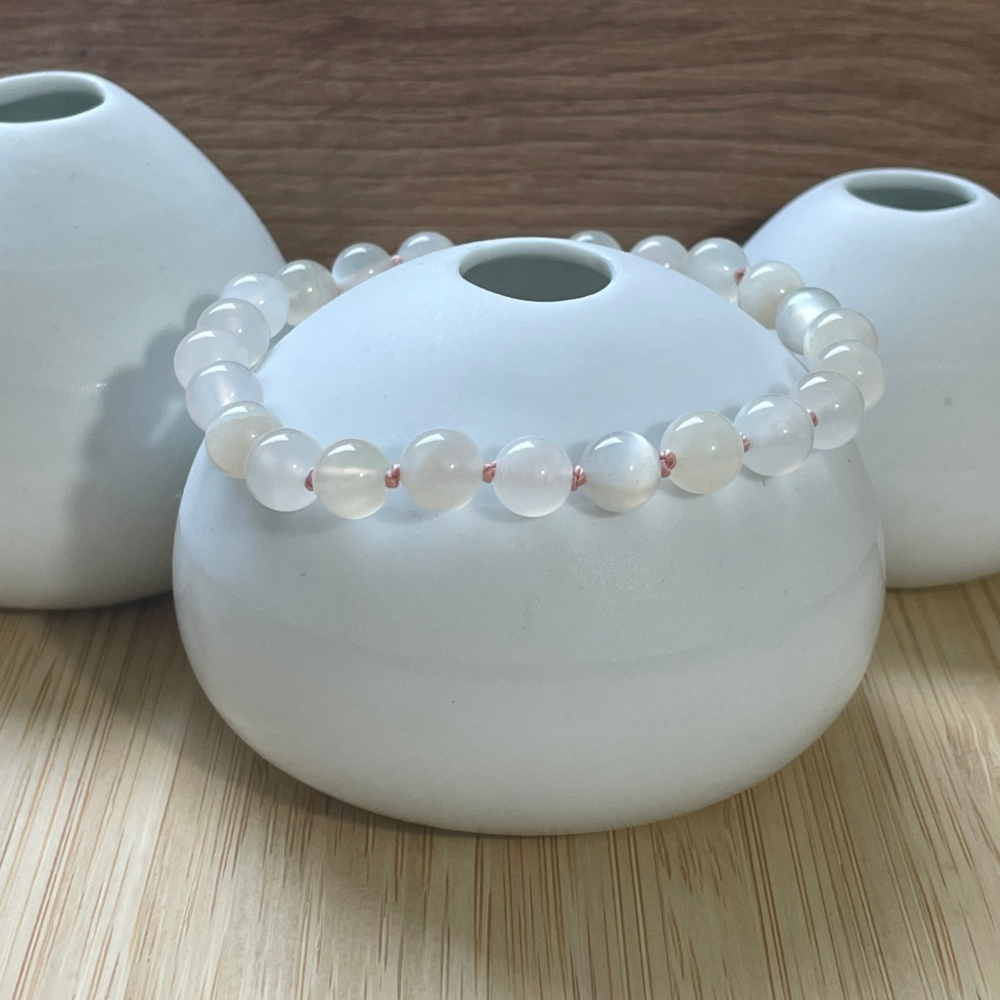 Bracelet Mala - Pierre de Lune Blanche