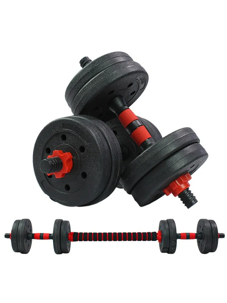 Multifunctional adjustable dumbbell set with straight bar