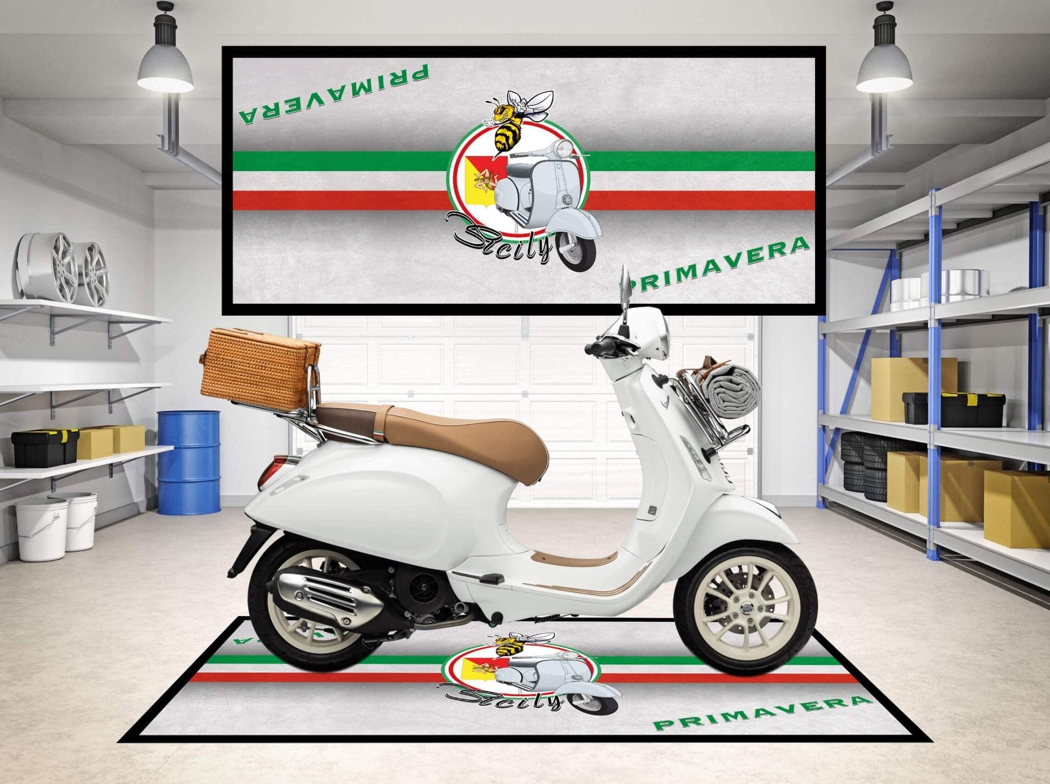 Designed Motorcycle Mat for Vespa Primavera