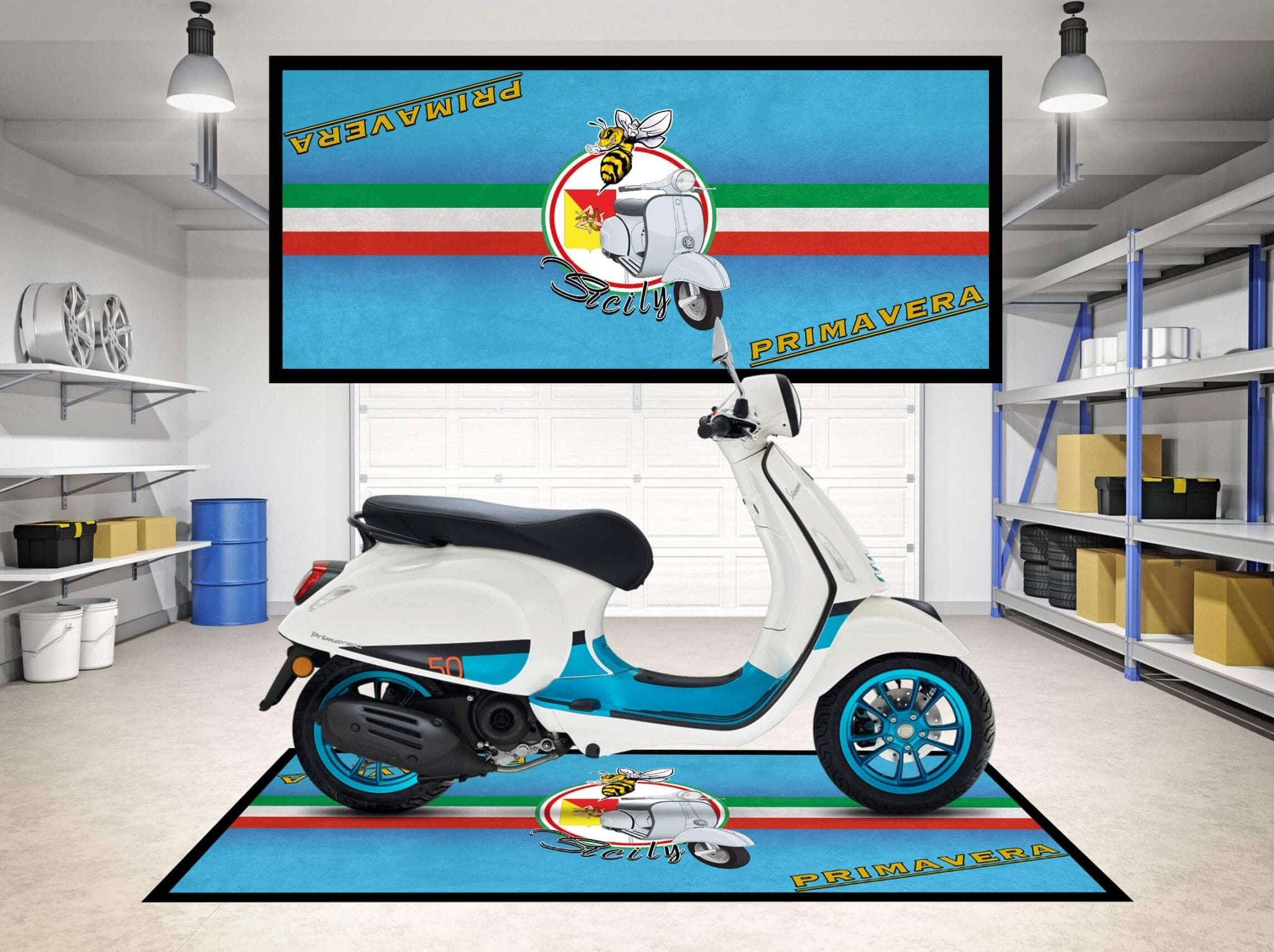 Designed Motorcycle Mat for Vespa Primavera