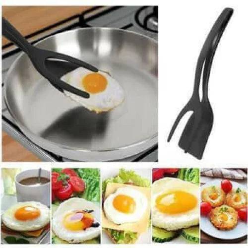 2 In 1 Egg spatula & tongs | extra long tongs for grilling | Buy kitchen accessories -Chefio