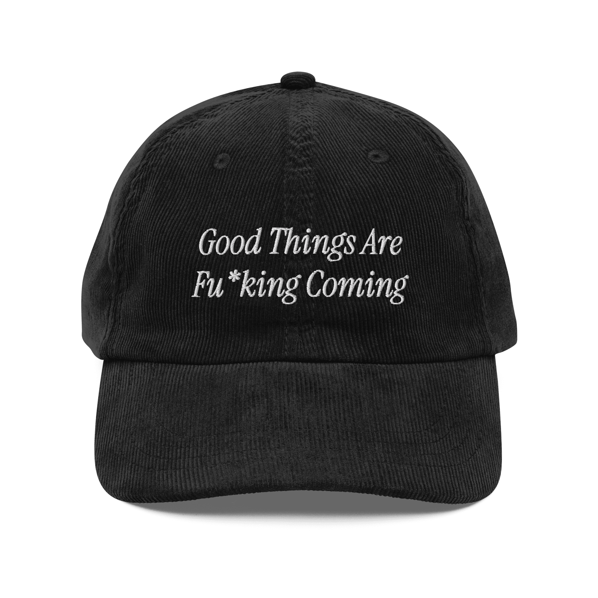 'Good Things Are Coming' Vintage Corduroy Cap