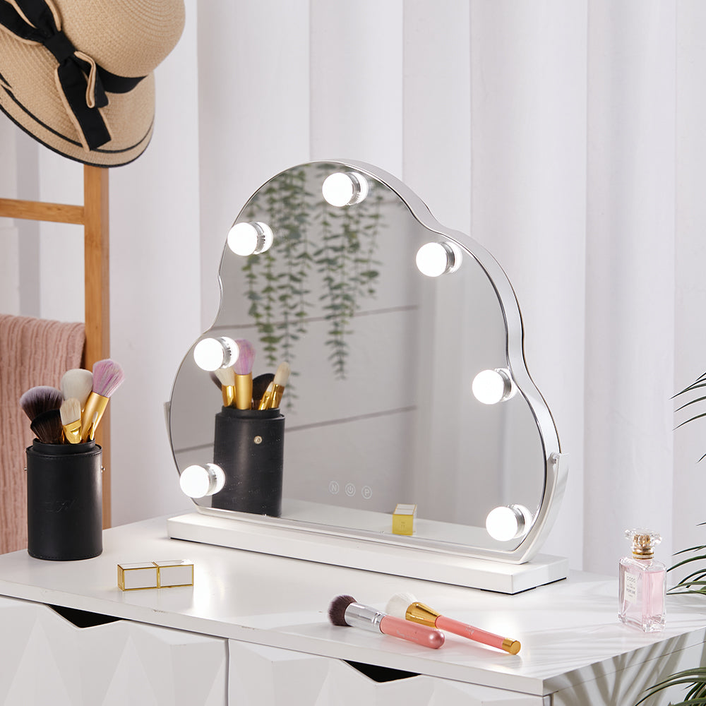 Hollywood Cloud Shape Vanity Mirror with Lights - 43 x 46 cm