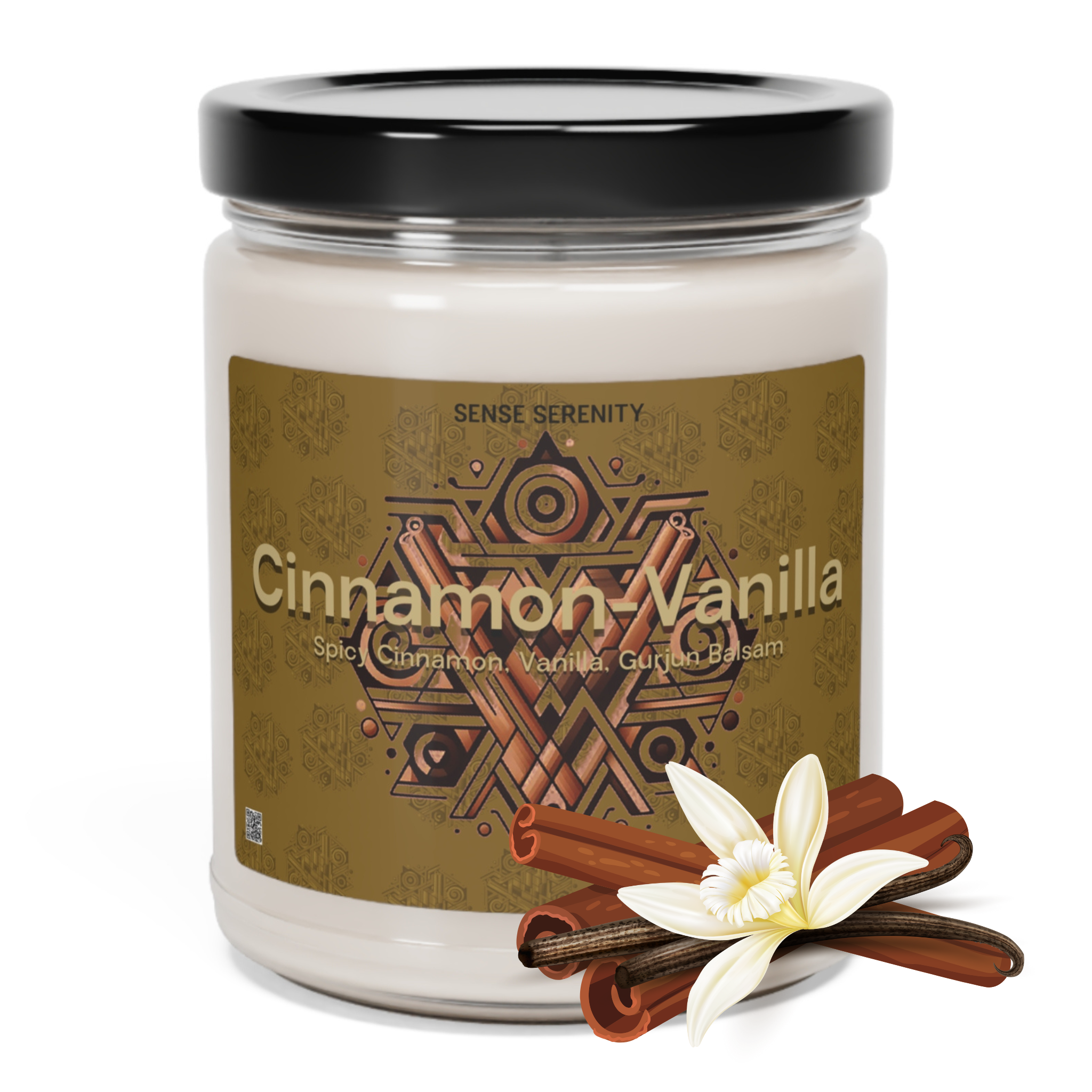 Cinnamon-Vanilla Scented Artsy Soy Candle | 9oz