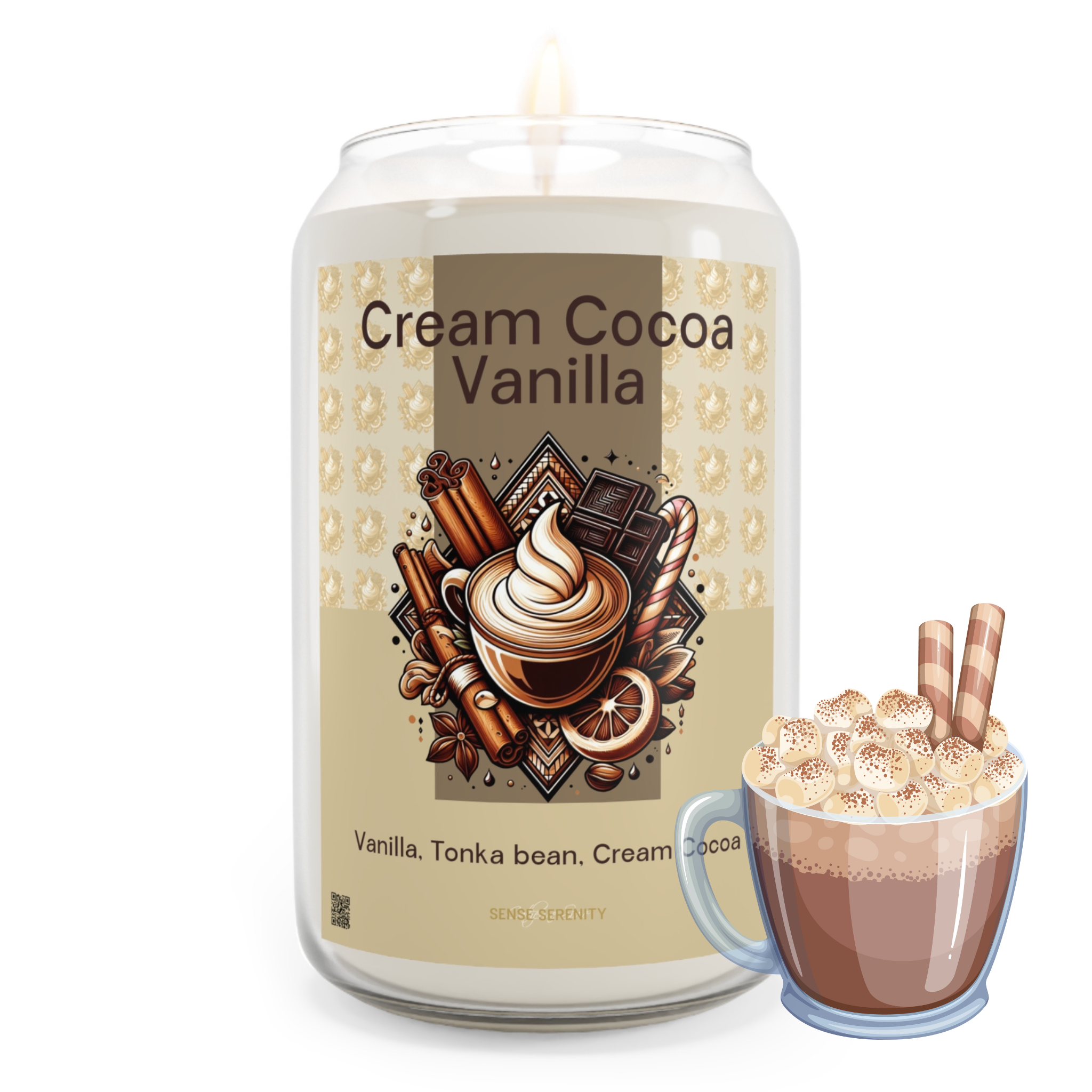 Cream Cocoa - Vanilla Scented Artsy Candles | 13.75oz