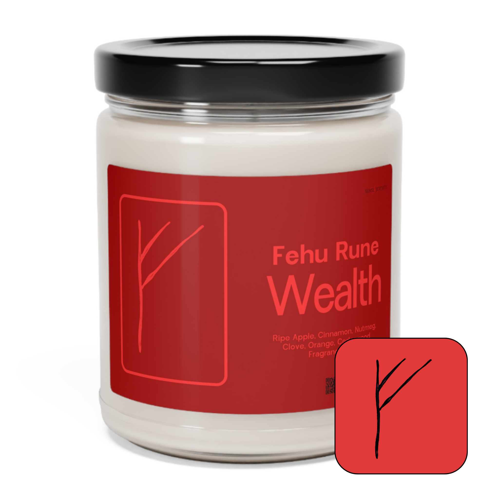 Fehu Rune Scented Ritual Soy Candles | 9oz