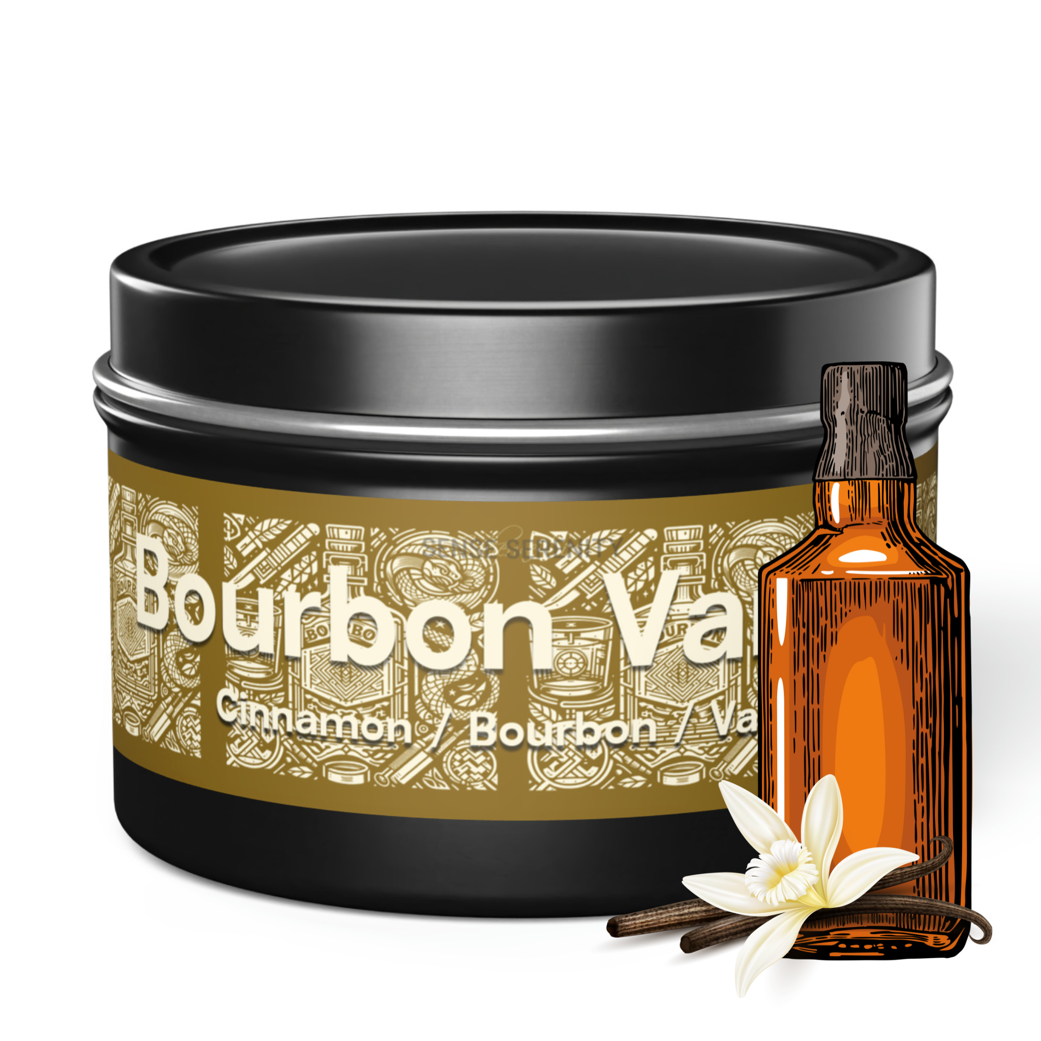 Bourbon Vanilla Scented Artsy Candles | 4oz 8oz