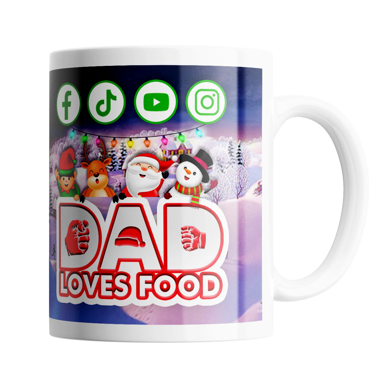 Dad Loves Food Christmas - 11oz Mug