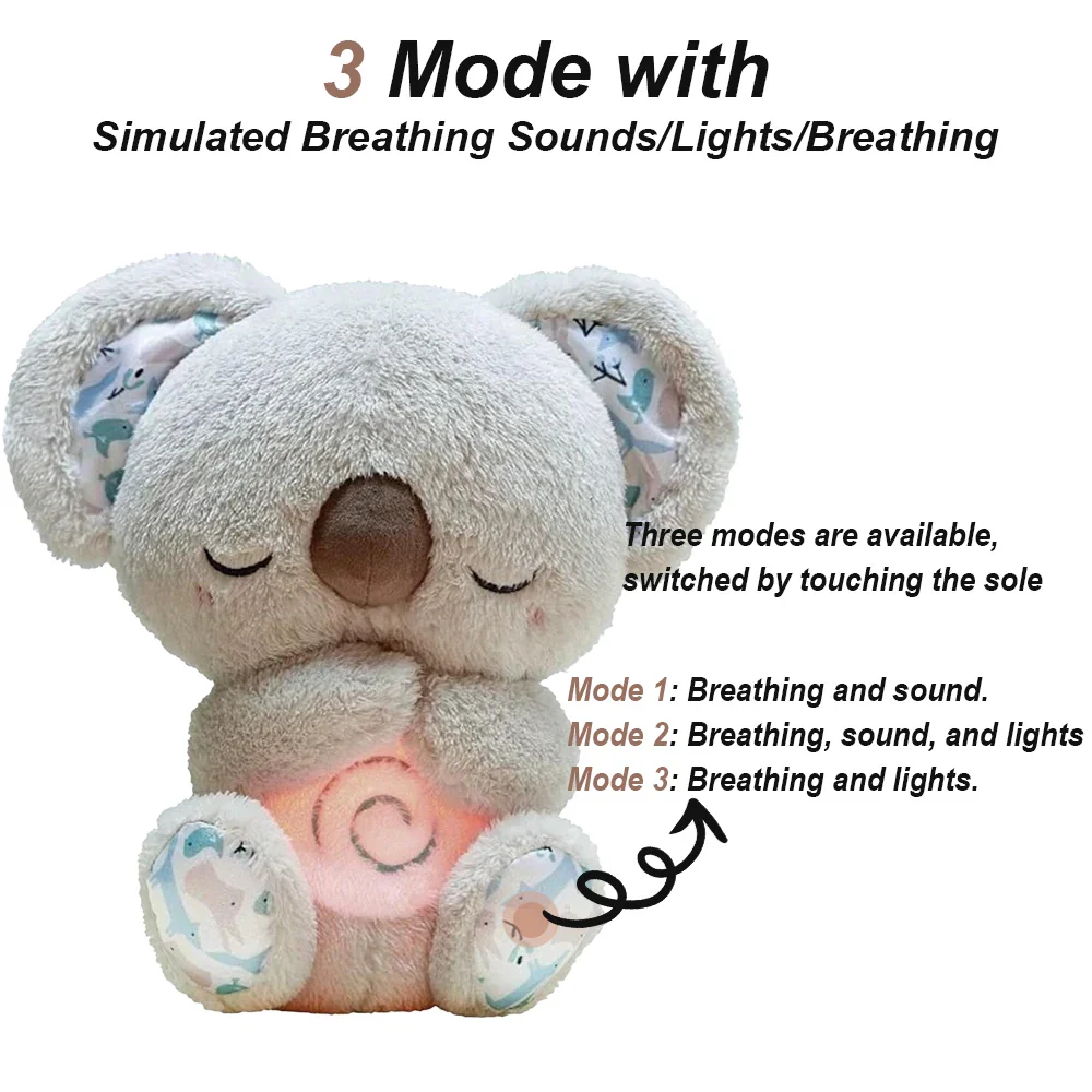 Grey Koala Soothing baby koala plush stuffed animal with lullabies