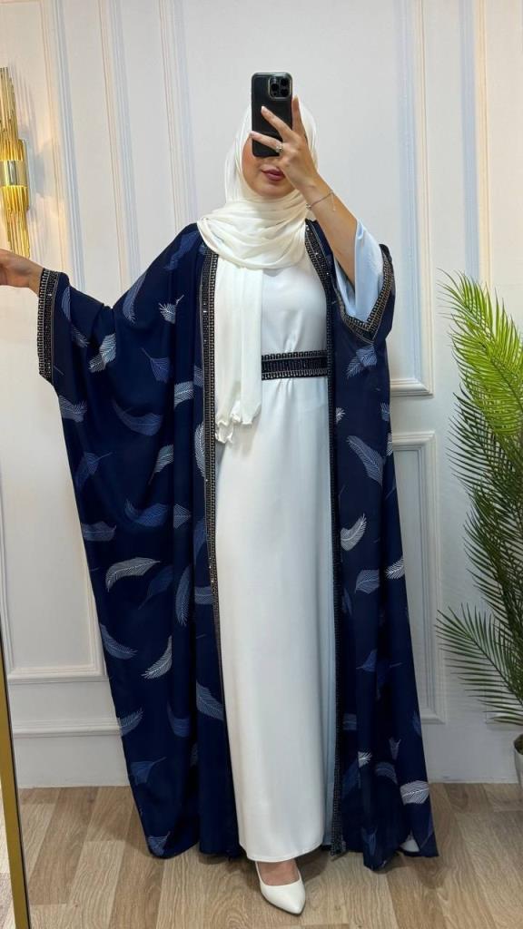 Two-piece abaya for veiled women Navy Blue