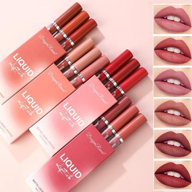 UZ 3-Piece Velvet Matte Waterproof Lip Gloss 01