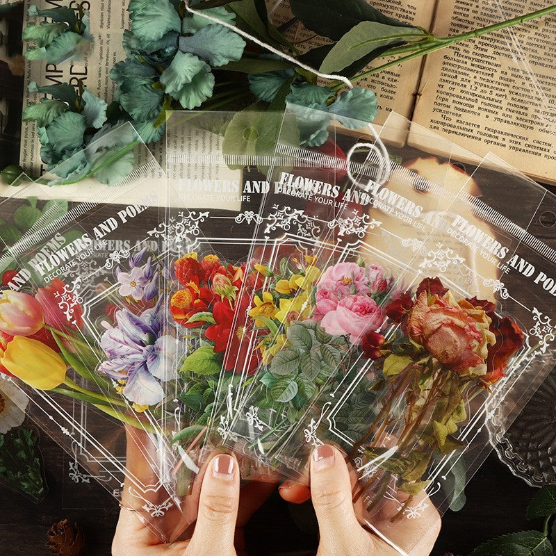Vintage Style Flower Stickers