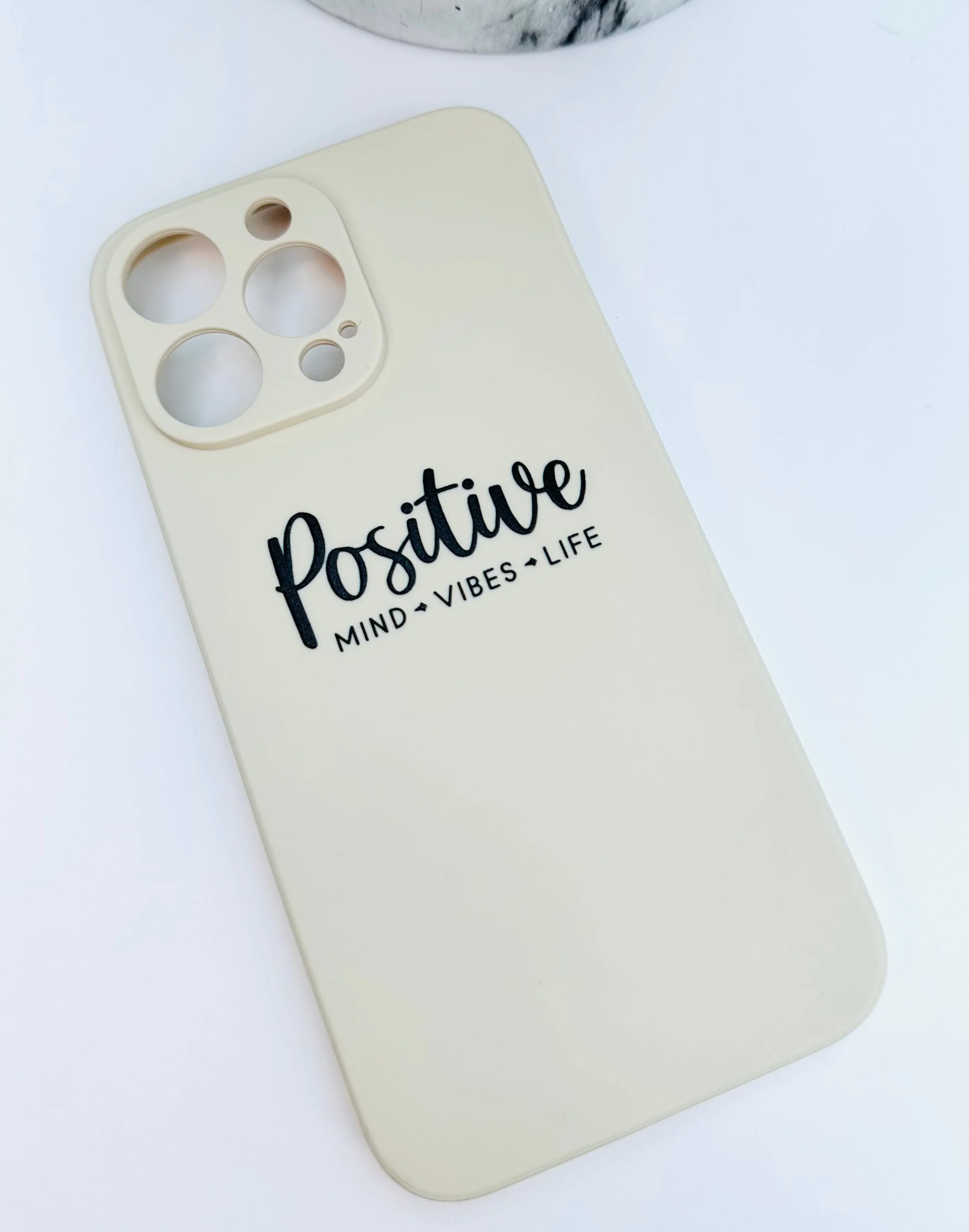 "Positivity” Cream Affirmation Phone Case