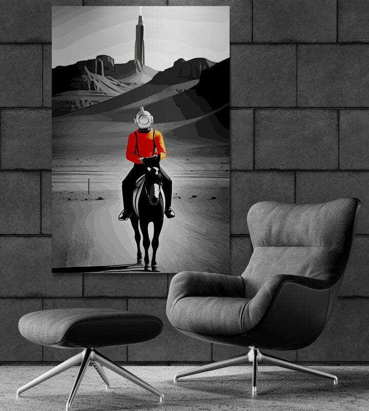 Metal Print Orange Cowboy