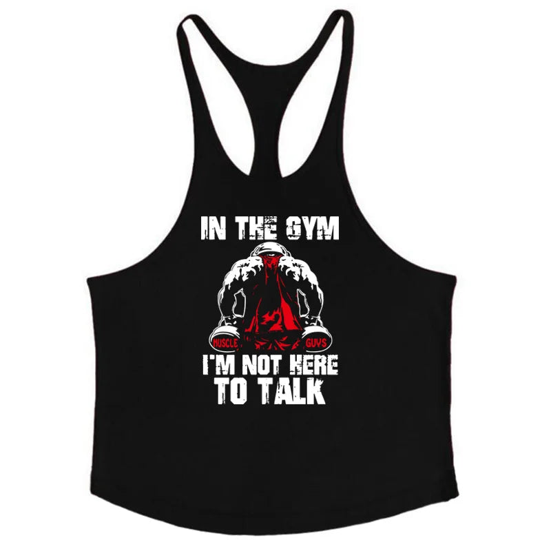 "IN THE GYM I'M NOT HERE TO TALK" Men's Gym Tank Top