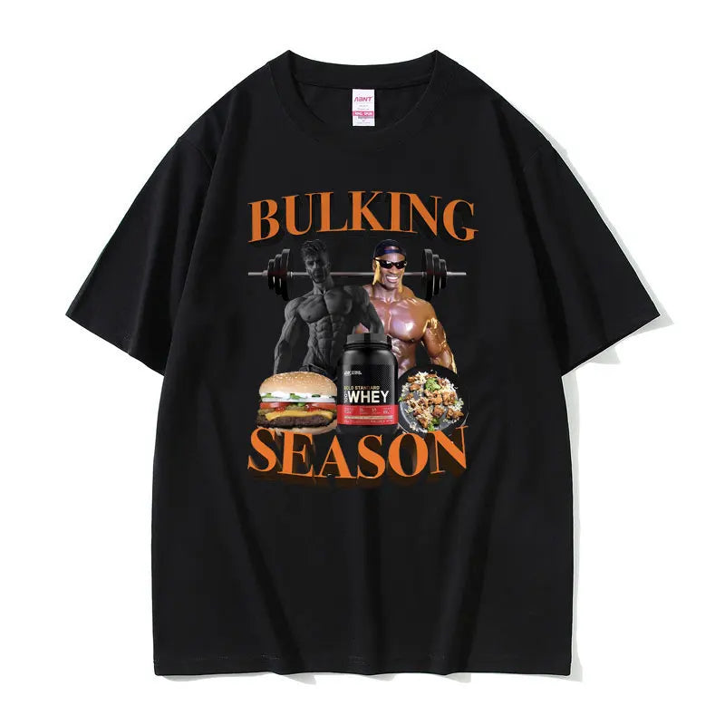 "BULKING SEASON" Men's Gym Short Sleeve T-shirt (Oversized)