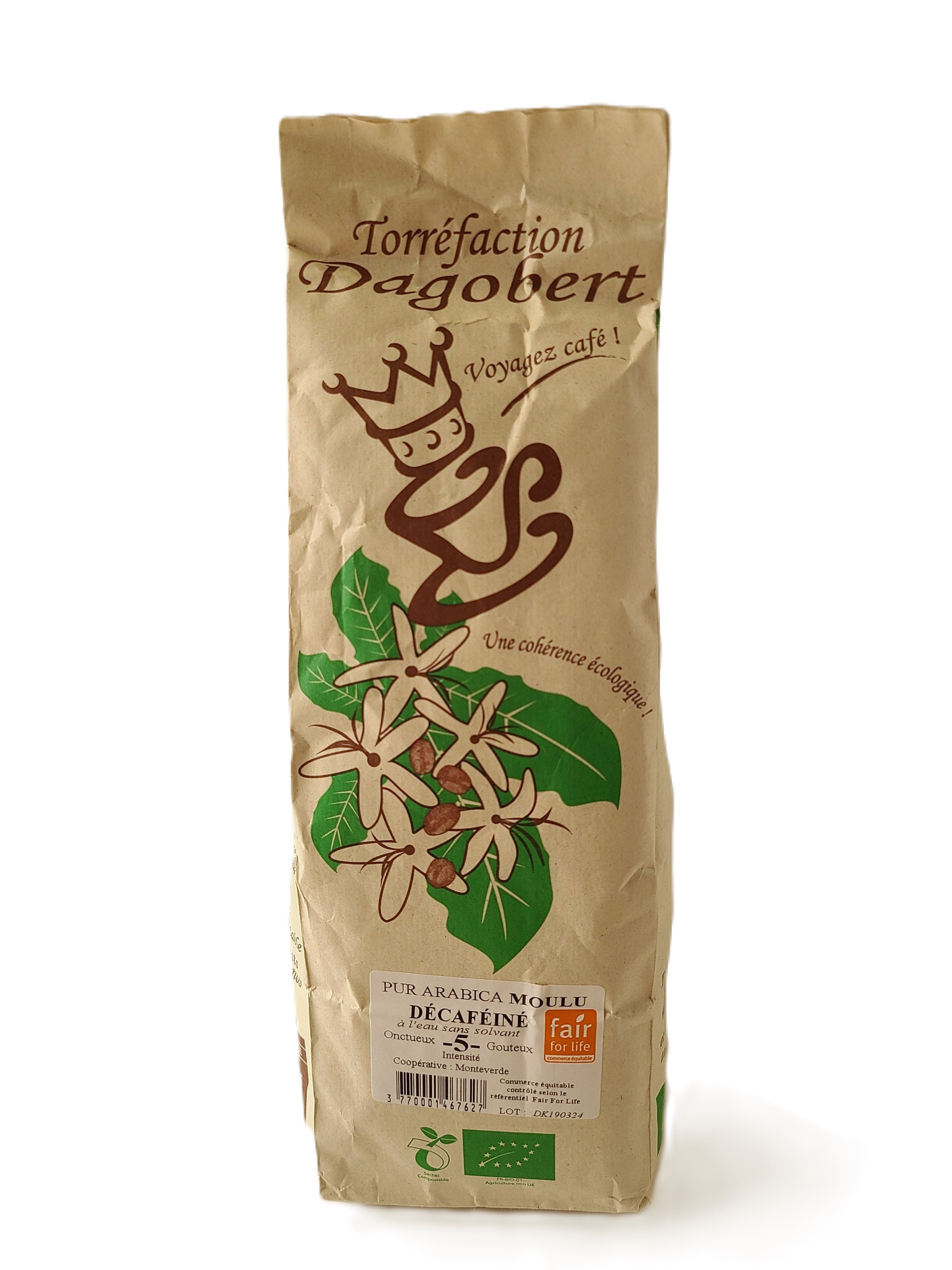 Café moulu/filtre Décaféiné 100% arabica 500g