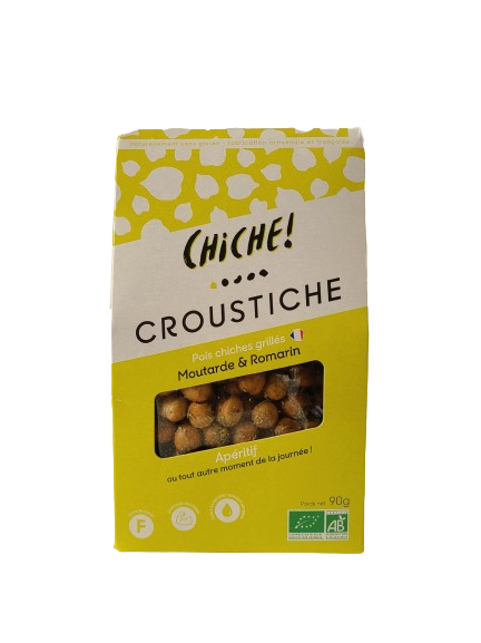 Croustiche pois chiches grillés Moutarde et Romarin 90 g