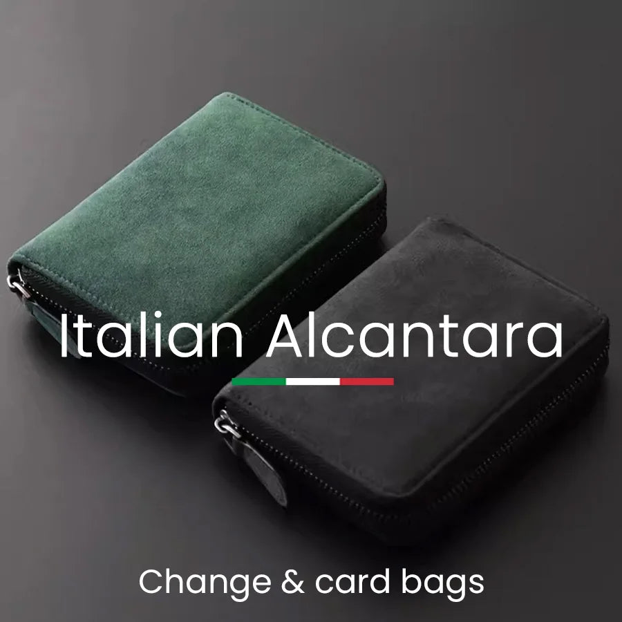 Luxury Artificial Alcantara Leather Slim Wallet